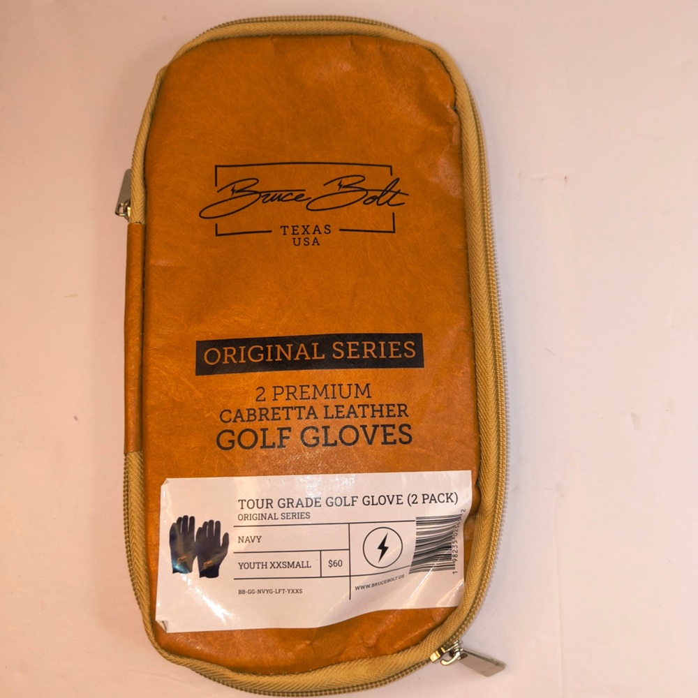 NWT Bruce Bolt Youth‎ XXS Navy Golf Gloves 2-Pack Left Hand Original Series